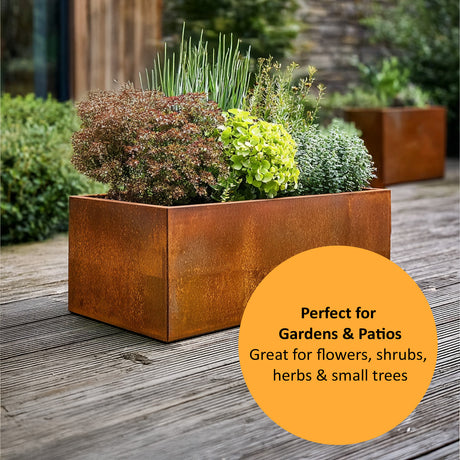 Corten Steel Trough Planter Pre-Rusted 80cm x 30cm