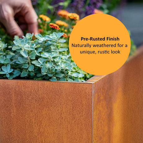 Corten Steel Trough Planter Pre-Rusted 80cm x 30cm