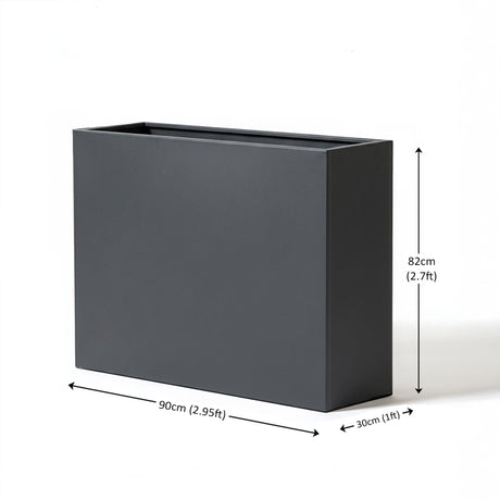 Galvanised Steel Trough Metal Planter 90cm x 82cm - Anthracite Grey