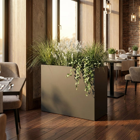 Galvanised Steel Trough Metal Planter 90cm x 82cm - Anthracite Grey