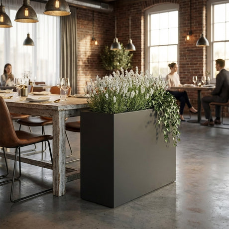 Galvanised Steel Trough Metal Planter 90cm x 82cm - Anthracite Grey