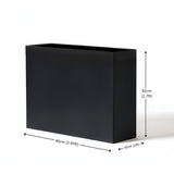 Galvanised Matte Black Trough Planter - 90cm x 82cm