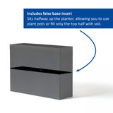 Galvanised Matte Black Trough Planter - 90cm x 82cm
