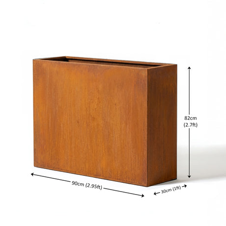 Galvanised Steel Trough Metal Planter 90cm x 82cm - Pre-Rusted