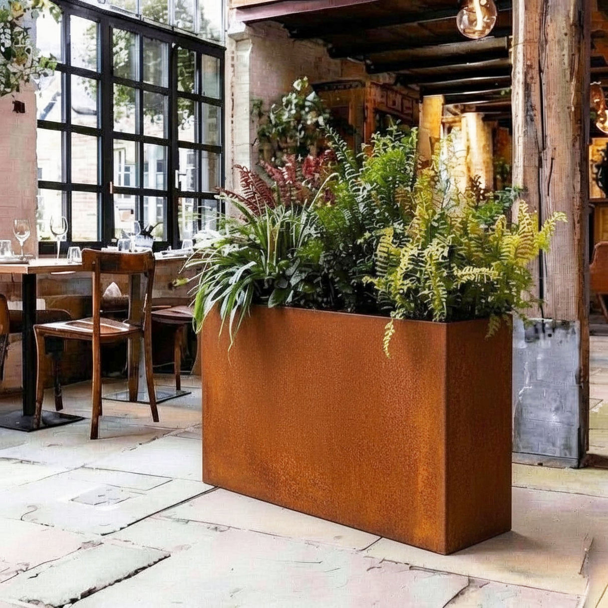 Galvanised Steel Trough Metal Planter 90cm x 82cm - Pre-Rusted
