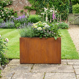 Galvanised Steel Trough Metal Planter 90cm x 82cm - Pre-Rusted