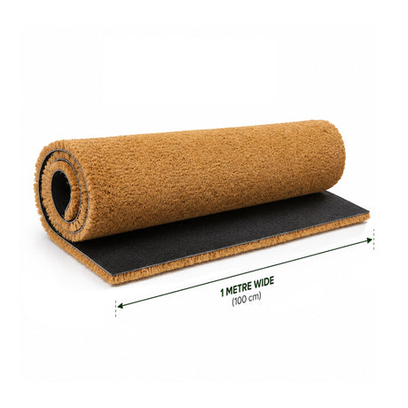 Natural Coconut Coir Entrance Matting - 1m and 2m Wide Rolls