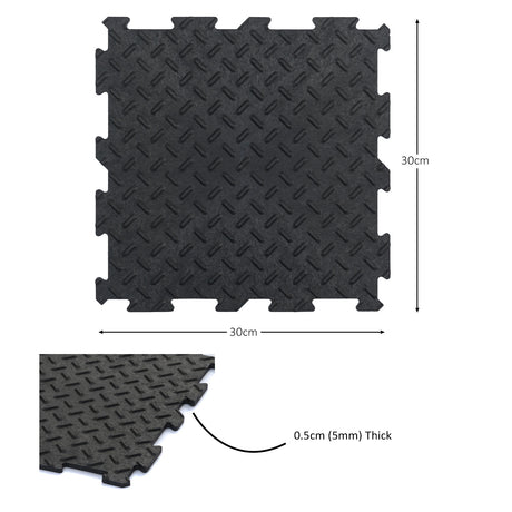 Alpha Tile Interlocking Recycled Rubber Floor Tile 30cm x 30cm
