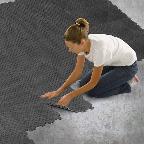 Alpha Tile Interlocking Recycled Rubber Floor Tile 30cm x 30cm