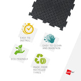 Alpha Tile Interlocking Recycled Rubber Floor Tile 30cm x 30cm