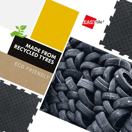 Alpha Tile Interlocking Recycled Rubber Floor Tile 30cm x 30cm