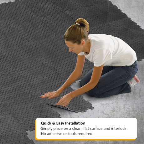 Alpha Tile Interlocking Recycled Rubber Floor Tile 30cm x 30cm