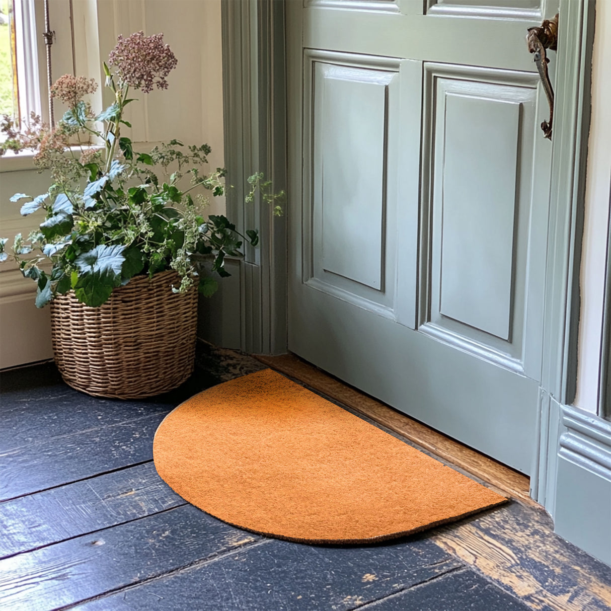 Coir Non-Shed Synthetic Halfmoon Doormat