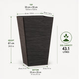 Avondale Black Seagrass Recycled Rubber Plant Pot