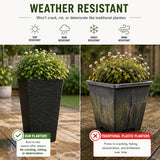 Avondale Black Seagrass Recycled Rubber Plant Pot