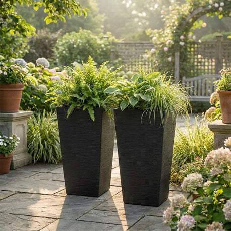 Avondale Black Seagrass Recycled Rubber Plant Pot