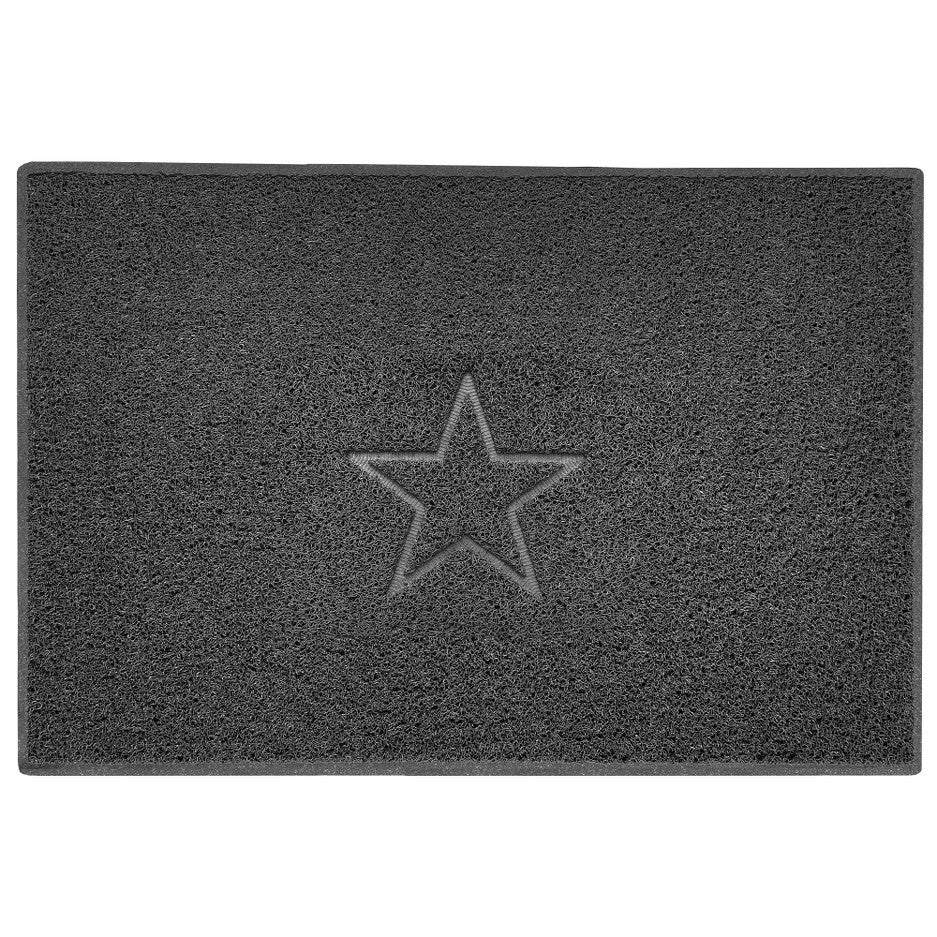 Indoor Spaghetti Door Mat Embossed Star - Dark Grey