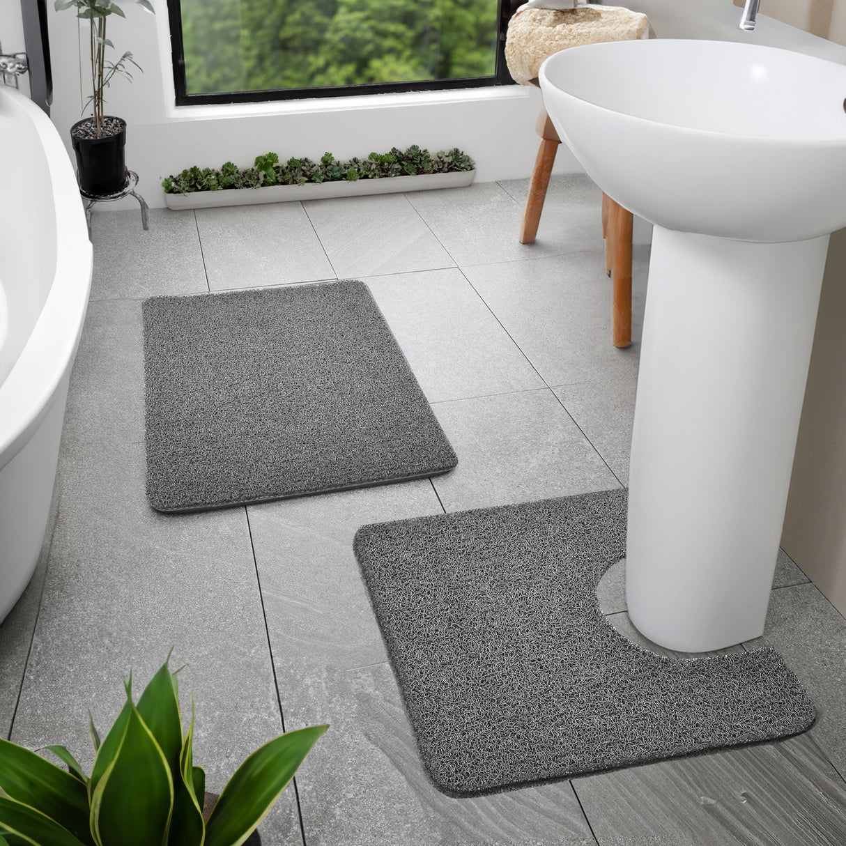 Bath Mat and Pedestal Set