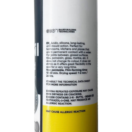 Bauer Supersil Anti-Mould Silicone Sealant 280ml