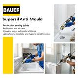Bauer Supersil Anti-Mould Silicone Sealant 280ml