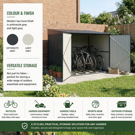 Metal Bike Shed for Up to 4 Bikes