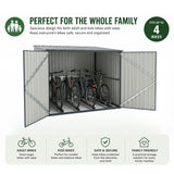 Metal Bicycle Storage Shed for Up to 4 Bikes