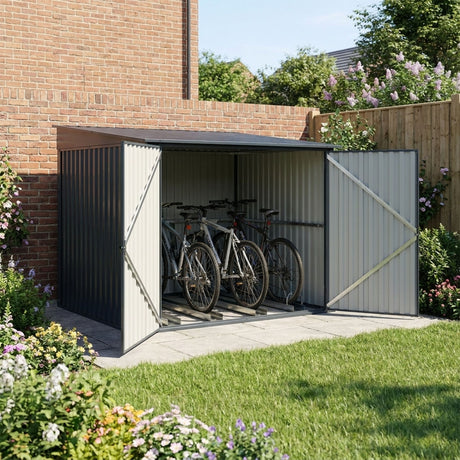 Metal Bike Shed for Up to 4 Bikes
