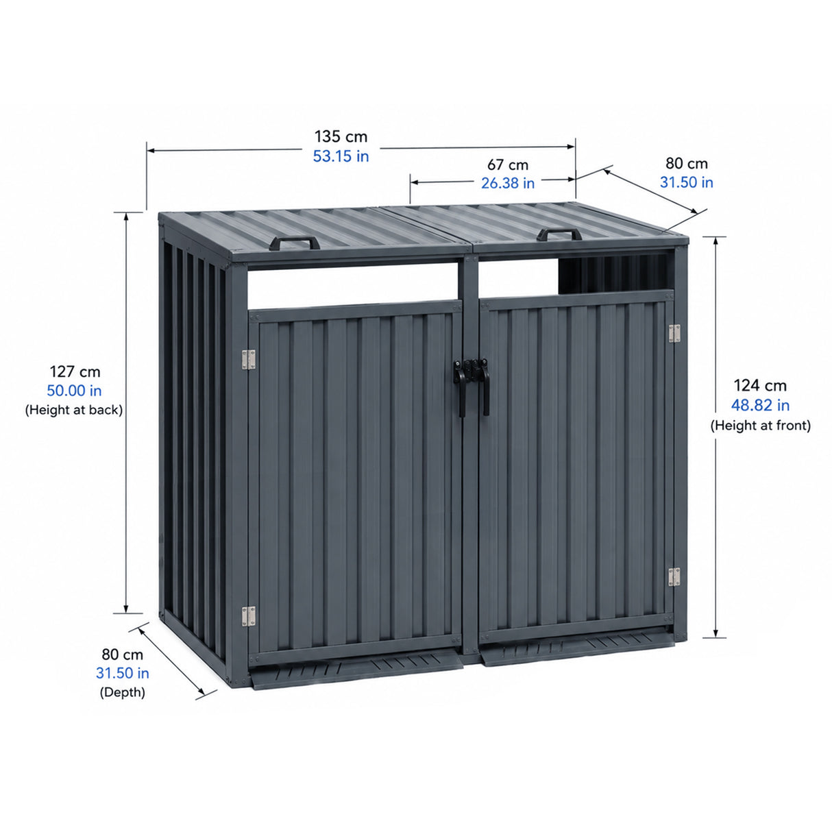 Outdoor Metal Garbage Bin Shed
