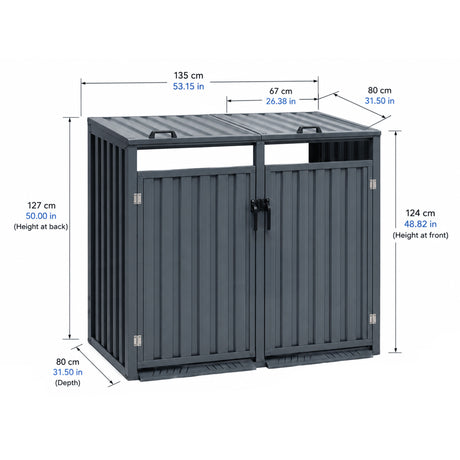 Outdoor Metal Garbage Bin Shed