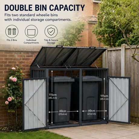 Outdoor Metal Garbage Bin Shed