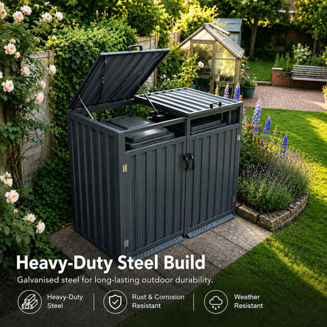 Outdoor Metal Garbage Bin Shed