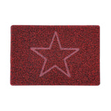 Embossed Star Spaghetti Door Mat - Red & Black