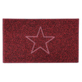 Embossed Star Spaghetti Door Mat - Red & Black