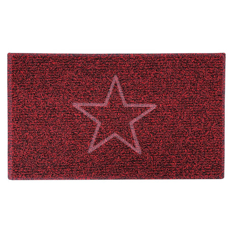 Embossed Star Spaghetti Door Mat - Red & Black