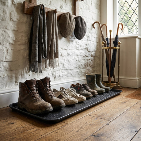 Shoes, Boots & Wellies Tray - Plain Black - Soft Rubber