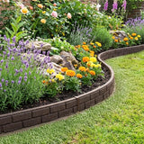 Recycled Rubber Lawn Edging Ultra Curve Bricks - Earth