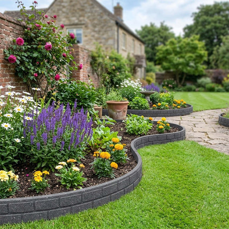 Recycled Rubber Lawn Edging Ultra Curve Bricks Border