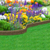 Recycled Rubber Lawn Edging Ultra Curve Bricks - Earth