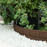 Recycled Rubber Lawn Edging Ultra Curve Bricks - Earth