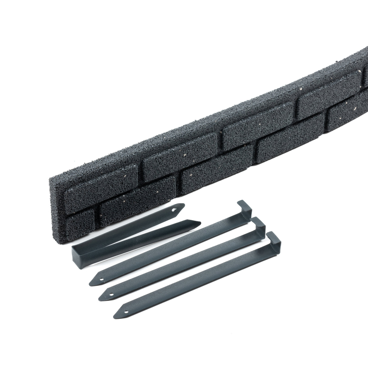 Recycled Rubber Lawn Edging Ultra Curve Bricks - Grey