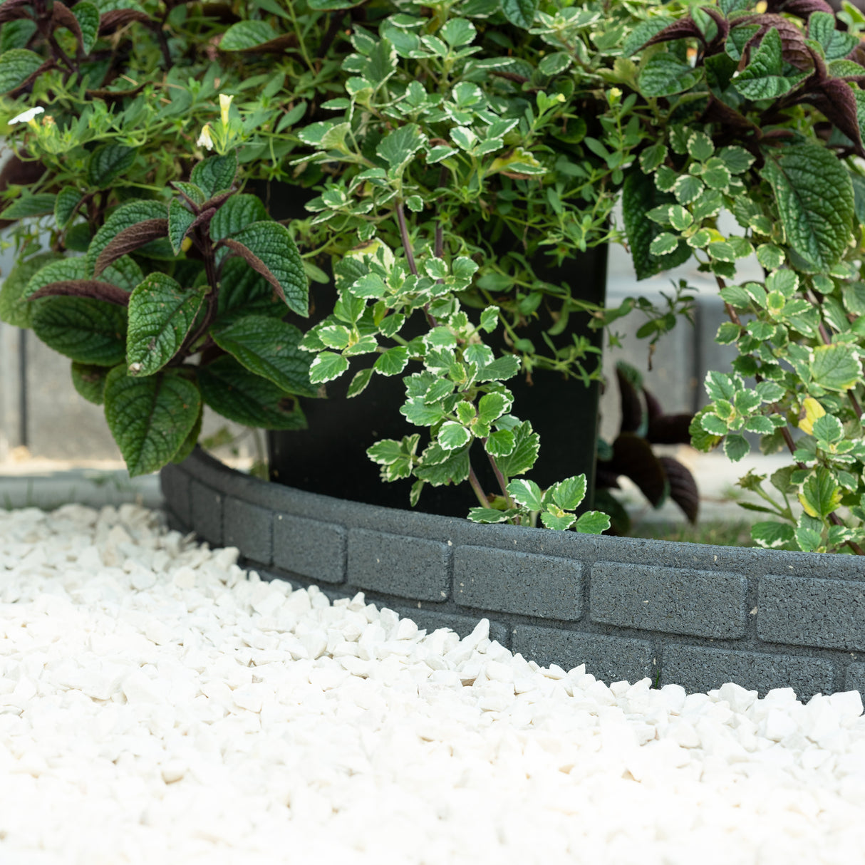 Recycled Rubber Lawn Edging Ultra Curve Bricks - Grey