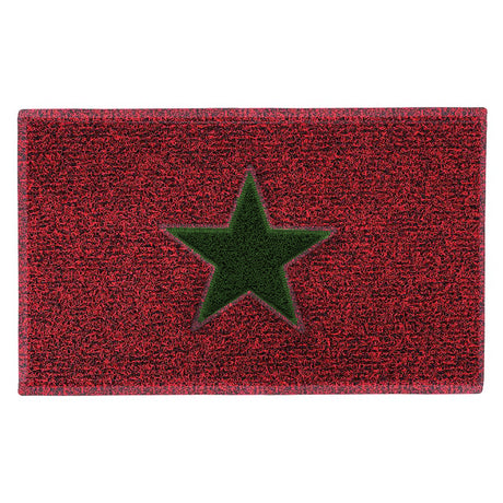 Christmas Star PVC Spaghetti Doormat - Red, Black & Green Design