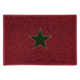 Christmas Star PVC Spaghetti Doormat - Red, Black & Green Design