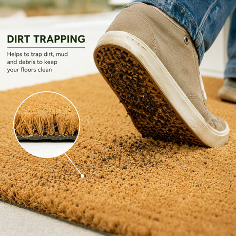 Natural Coconut Coir Entrance Matting - 1m and 2m Wide Rolls