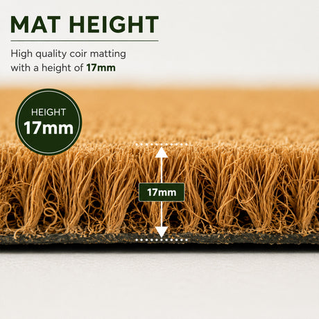 Natural Coconut Coir Entrance Matting - 1m and 2m Wide Rolls
