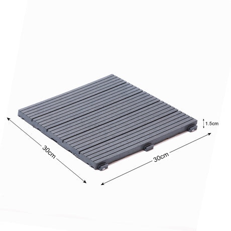 Cosmo Garden Patio Cosmopolitan Decking Tiles - Cool Grey - Pack of 10