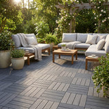 Cosmo Garden Patio Cosmopolitan Decking Tiles - Cool Grey - Pack of 10