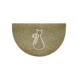 Cat Embossed Halfmoon Indoor/Sheltered Outdoor Spaghetti Doormat