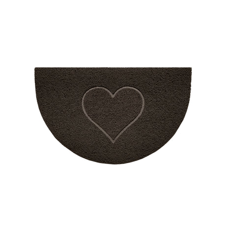 Heart Embossed Halfmoon Indoor and Sheltered Outdoor Spaghetti Doormat