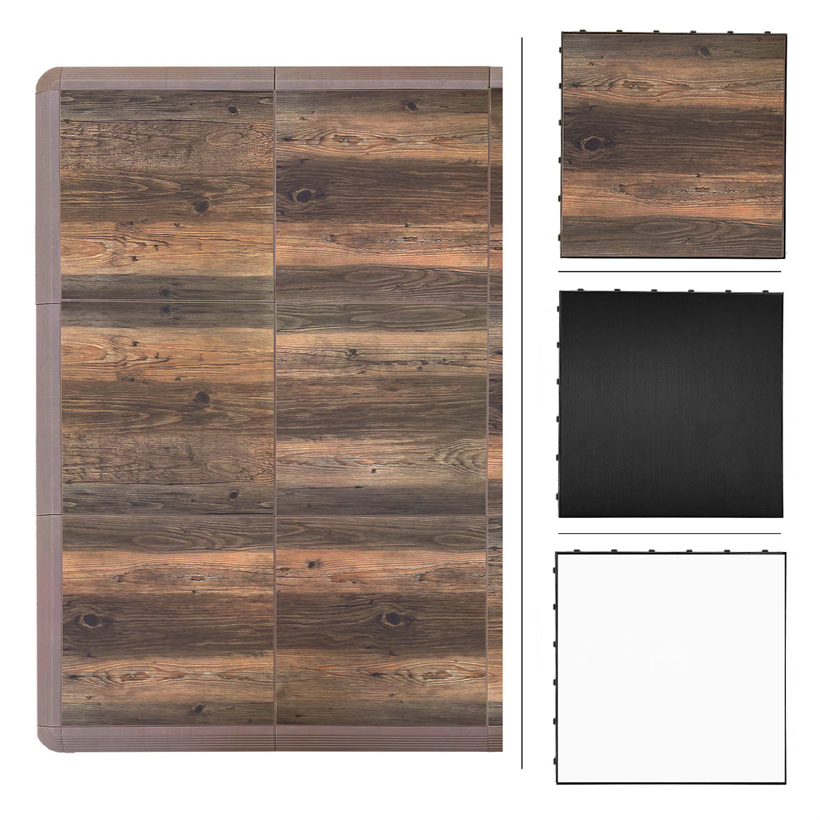 Portable Modular Wooden Effect Floor Kit - Large Tile 46cm x 46cm